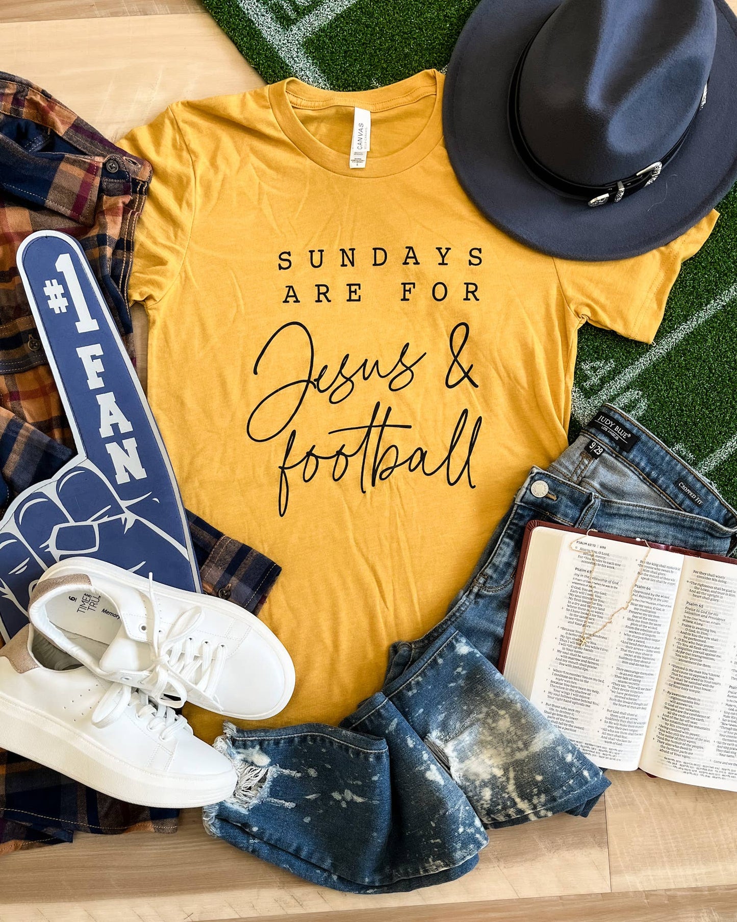 Jesus & Football Mustard Graphic Tee